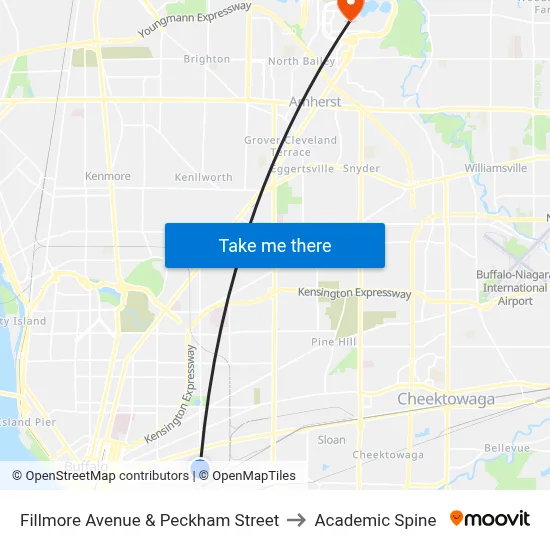 Fillmore Avenue & Peckham Street to Academic Spine map