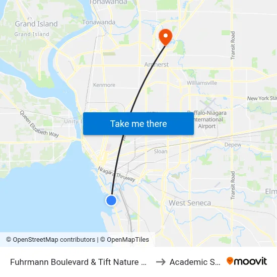 Fuhrmann Boulevard & Tift Nature Preserve to Academic Spine map