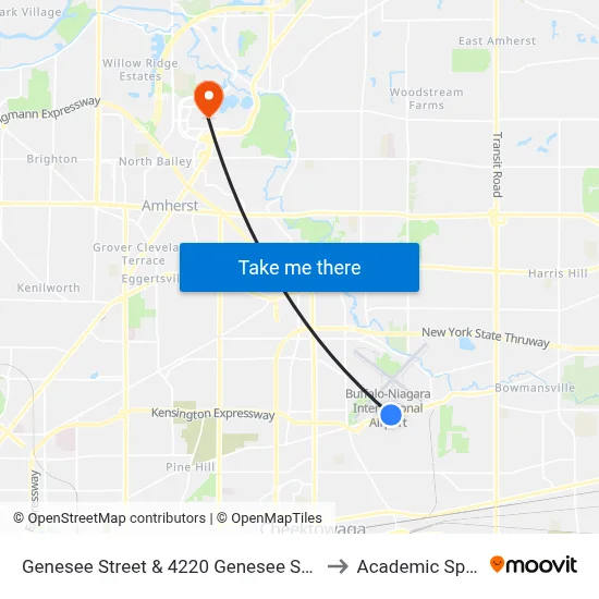 Genesee Street & 4220 Genesee Street to Academic Spine map