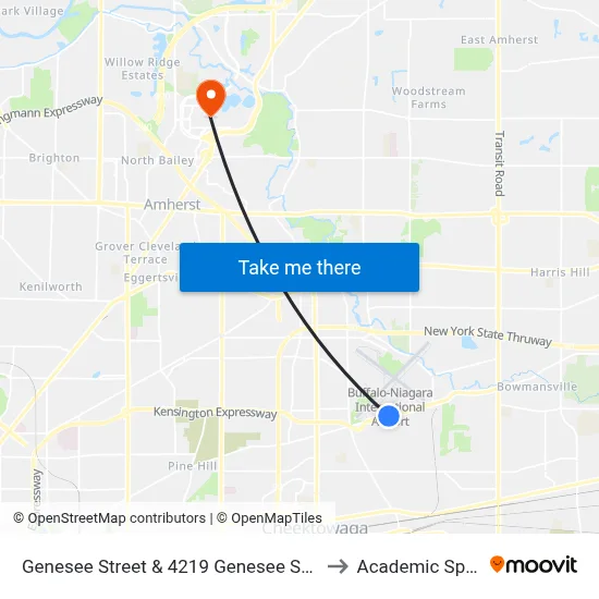 Genesee Street & 4219 Genesee Street to Academic Spine map