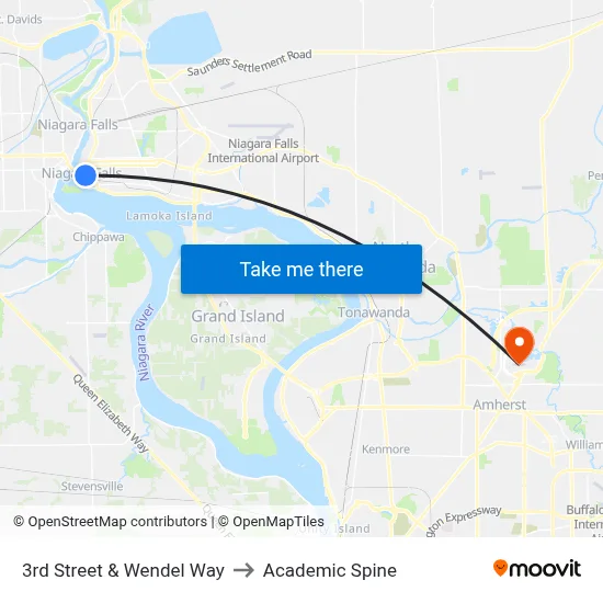 3rd Street & Wendel Way to Academic Spine map