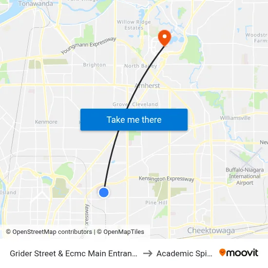 Grider Street & Ecmc Main Entrance to Academic Spine map