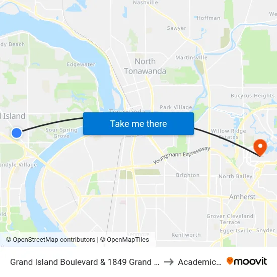 Grand Island Boulevard & 1849 Grand Island Boulevard to Academic Spine map