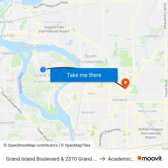 Grand Island Boulevard & 2570 Grand Island Boulevard to Academic Spine map