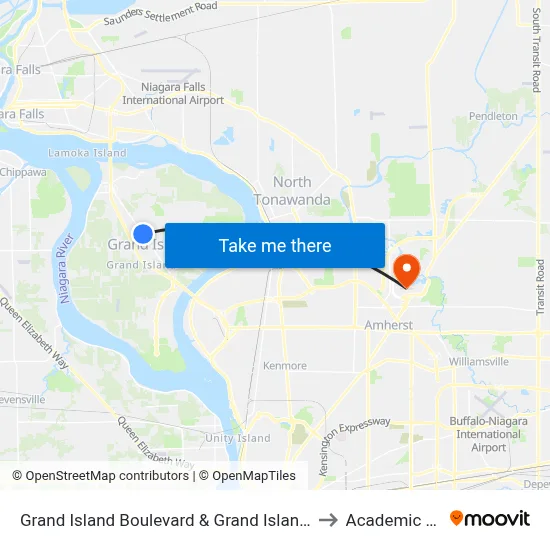 Grand Island Boulevard & Grand Island Boulevard to Academic Spine map