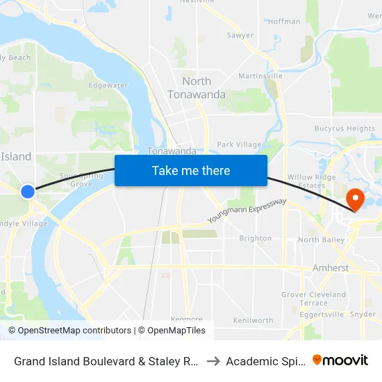 Grand Island Boulevard & Staley Road to Academic Spine map