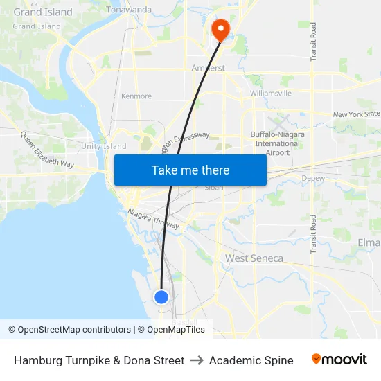 Hamburg Turnpike & Dona Street to Academic Spine map