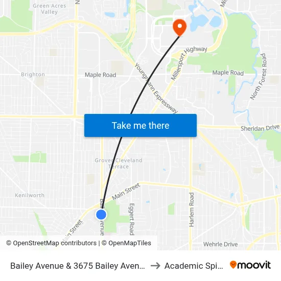 Bailey Avenue & 3675 Bailey Avenue to Academic Spine map