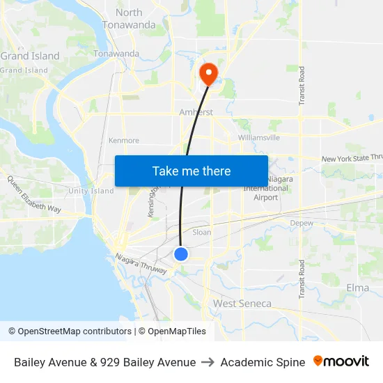 Bailey Avenue & 929 Bailey Avenue to Academic Spine map