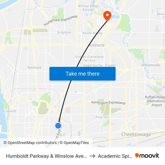Humboldt Parkway & Winslow Avenue to Academic Spine map