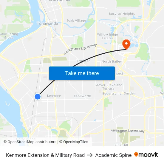 Kenmore Extension & Military Road to Academic Spine map