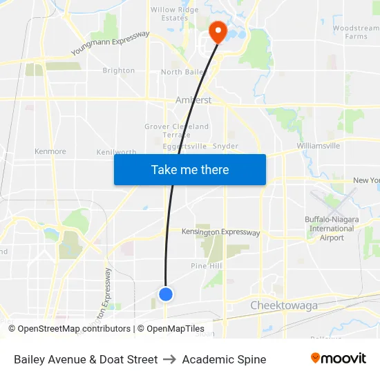 Bailey Avenue & Doat Street to Academic Spine map