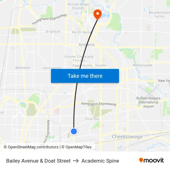 Bailey Avenue & Doat Street to Academic Spine map
