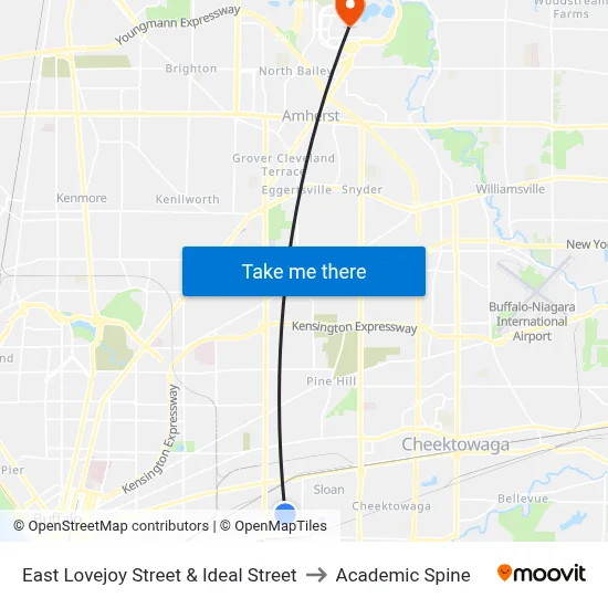 East Lovejoy Street & Ideal Street to Academic Spine map