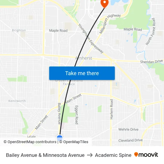 Bailey Avenue & Minnesota Avenue to Academic Spine map