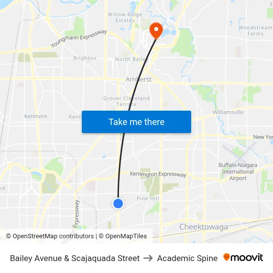 Bailey Avenue & Scajaquada Street to Academic Spine map
