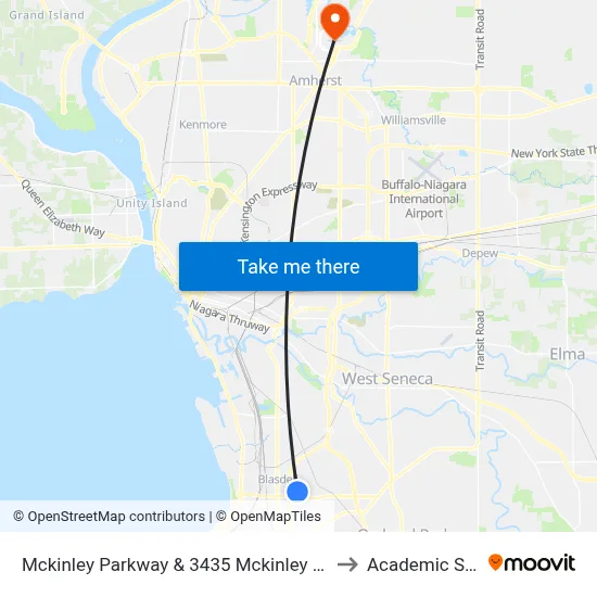 Mckinley Parkway & 3435 Mckinley Parkway to Academic Spine map