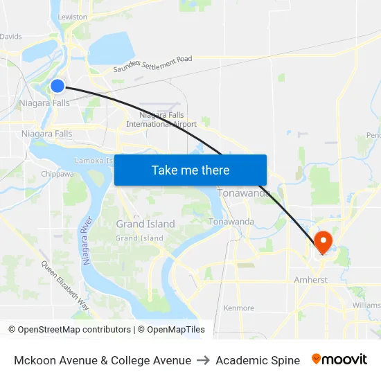 Mckoon Avenue & College Avenue to Academic Spine map