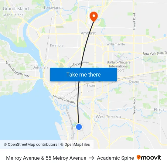 Melroy Avenue & 55 Melroy Avenue to Academic Spine map