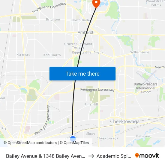 Bailey Avenue & 1348 Bailey Avenue to Academic Spine map