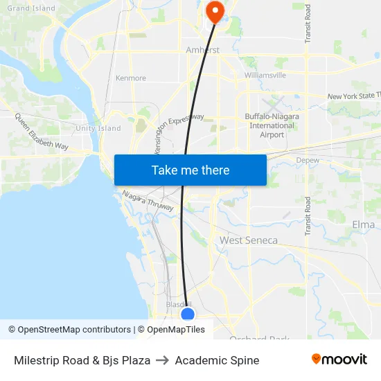 Milestrip Road & Bjs Plaza to Academic Spine map