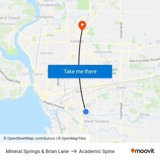 Mineral Springs & Brian Lane to Academic Spine map