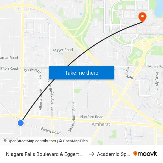 Niagara Falls Boulevard & Eggert Road to Academic Spine map