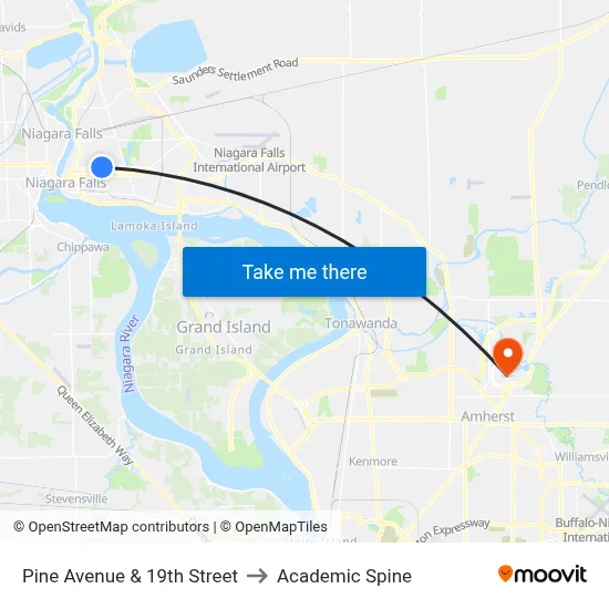 Pine Avenue & 19th Street to Academic Spine map