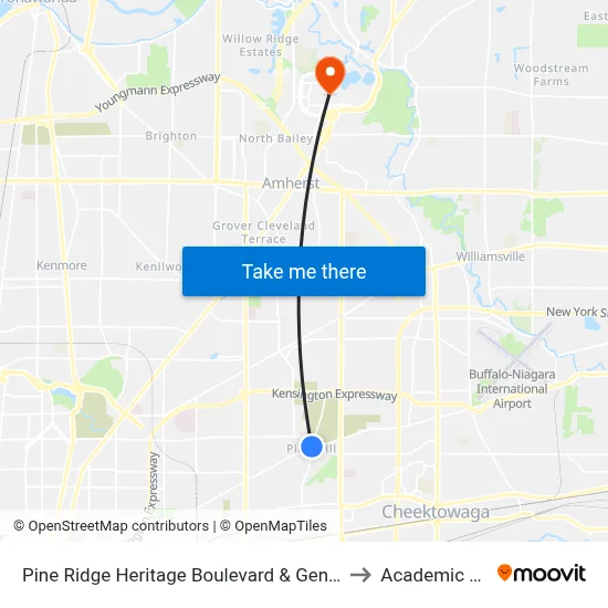 Pine Ridge Heritage Boulevard & Genesee Street to Academic Spine map