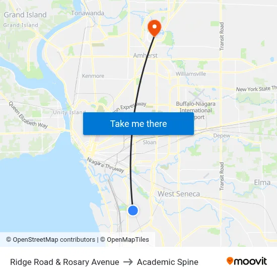 Ridge Road & Rosary Avenue to Academic Spine map