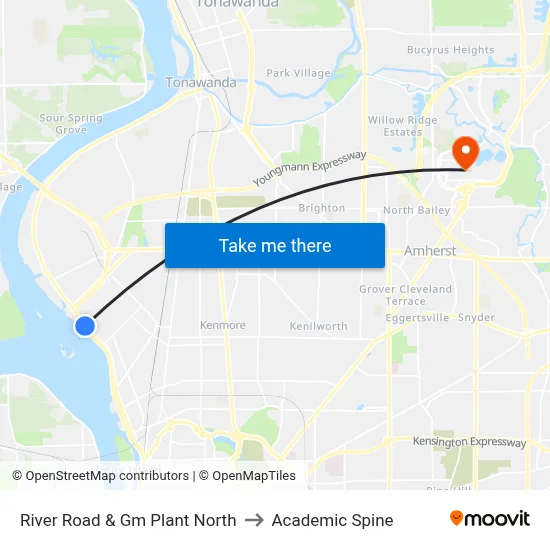 River Road & Gm Plant North to Academic Spine map