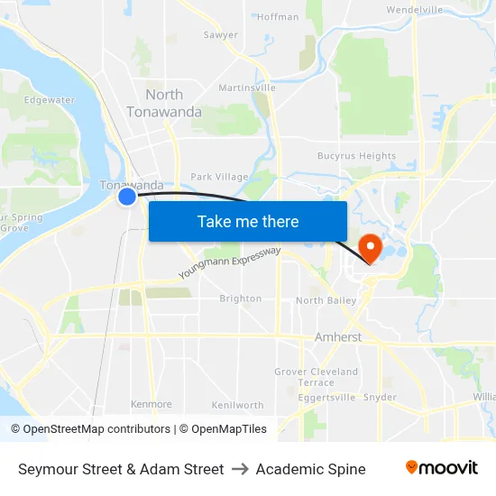 Seymour Street & Adam Street to Academic Spine map