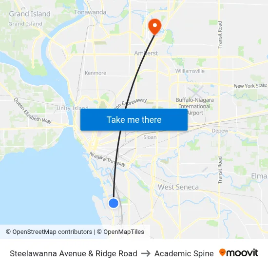 Steelawanna Avenue & Ridge Road to Academic Spine map