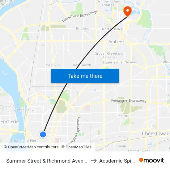 Summer Street & Richmond Avenue to Academic Spine map