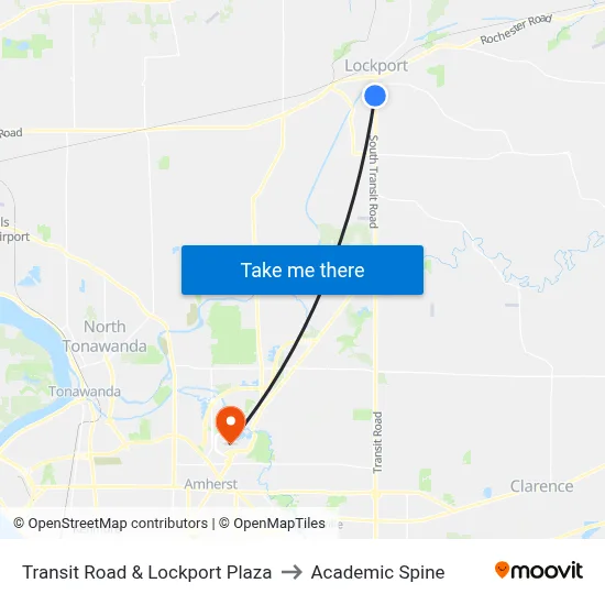 Transit Road & Lockport Plaza to Academic Spine map