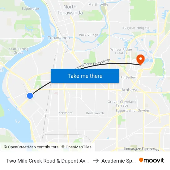 Two Mile Creek Road & Dupont Avenue to Academic Spine map
