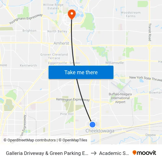 Galleria Driveway & Green Parking Entrance to Academic Spine map