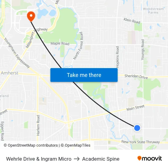 Wehrle Drive & Ingram Micro to Academic Spine map