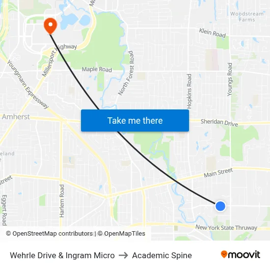 Wehrle Drive & Ingram Micro to Academic Spine map