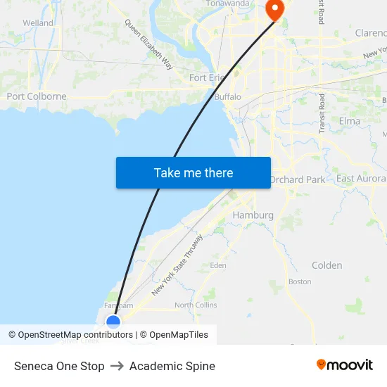 Seneca One Stop to Academic Spine map
