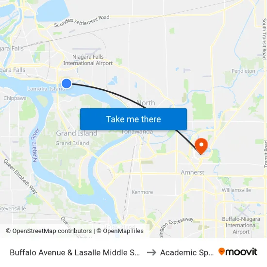 Buffalo Avenue & Lasalle Middle School to Academic Spine map