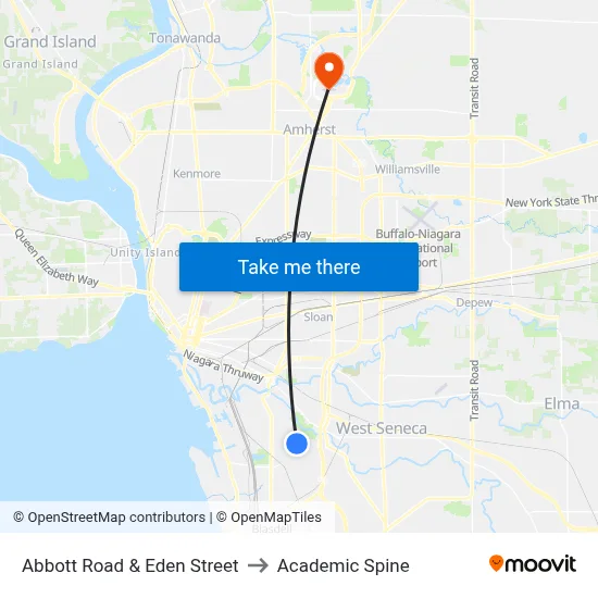 Abbott Road & Eden Street to Academic Spine map