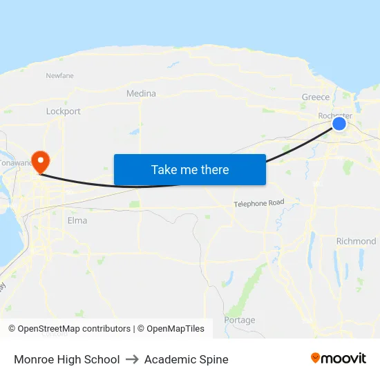Monroe High School to Academic Spine map