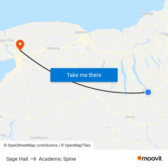 Sage Hall to Academic Spine map