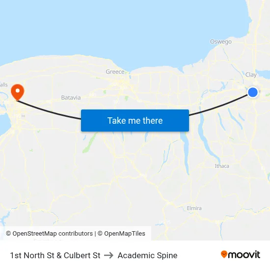 1st North St & Culbert St to Academic Spine map
