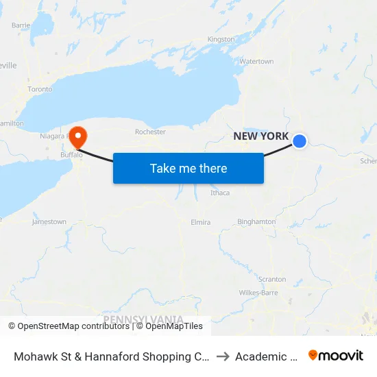 Mohawk St & Hannaford Shopping Center Ex#2 to Academic Spine map