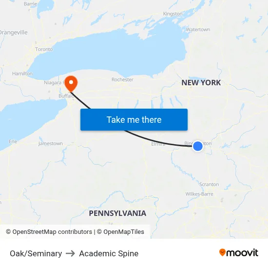 Oak/Seminary to Academic Spine map