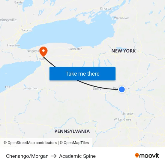 Chenango/Morgan to Academic Spine map