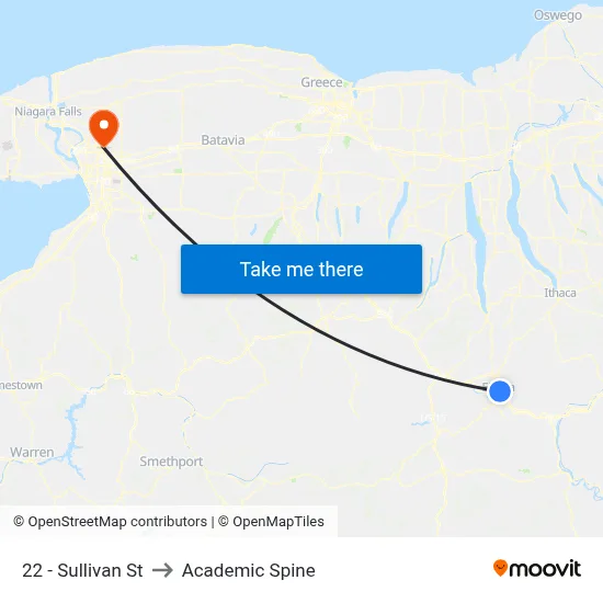 22 - Sullivan St to Academic Spine map