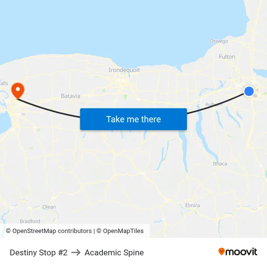 Destiny Stop #2 to Academic Spine map